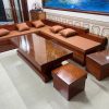 Bộ bàn ghế Sofa góc L gỗ Hương đá đóng hộp kèm đệm hàng đẹp Loại 1