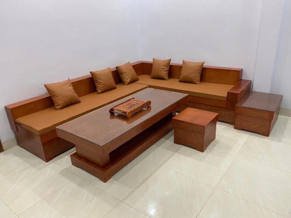 Bộ bàn ghế sofa đóng hộp gỗ hương đá nam phi veneer Bộ bàn ghế sofa đóng hộp gỗ hương đá nam phi veneer